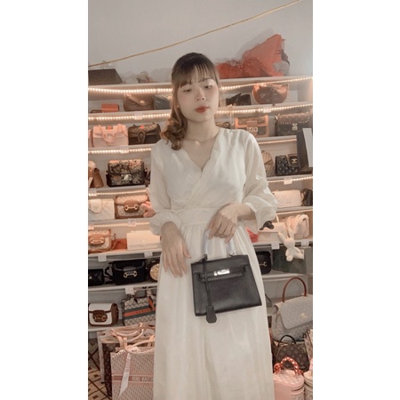 Túi xách HM da gạo dáng cao size 21 tặng kèm khăn fullbox