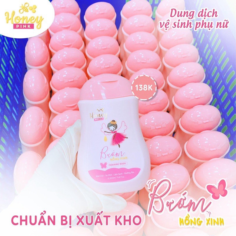 Dung Dich Vệ Sinh Honey Pink - Bướm Hồng Xinh 200ml CHÍNH HÃNG CÔNG TY