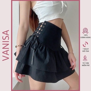 chân váy tennis bigsize nữ ngắn teniss xòe xám đen trắng có quần trong VANISA CV050