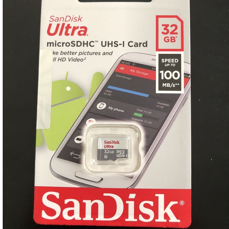 Thẻ Nhớ MicroSD SanDisk Ultra 32GB 100MB/s - Hàng Chính Hãng