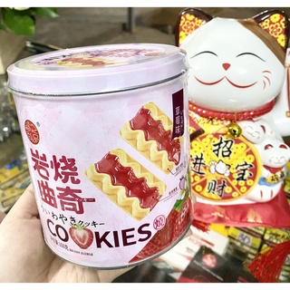 Bánh quy mứt trái cây cookies vị mận xanh/ dâu tây/ táo đỏ hộp thiếc 160gr
