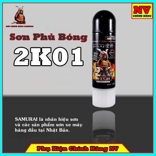 Chai Sơn Phủ Bóng Samurai 2K01 - Sơn Chính Hãng - Sơn Phủ Bóng 2K Bám Dính Tốt Trên Mọi Bề Mặt