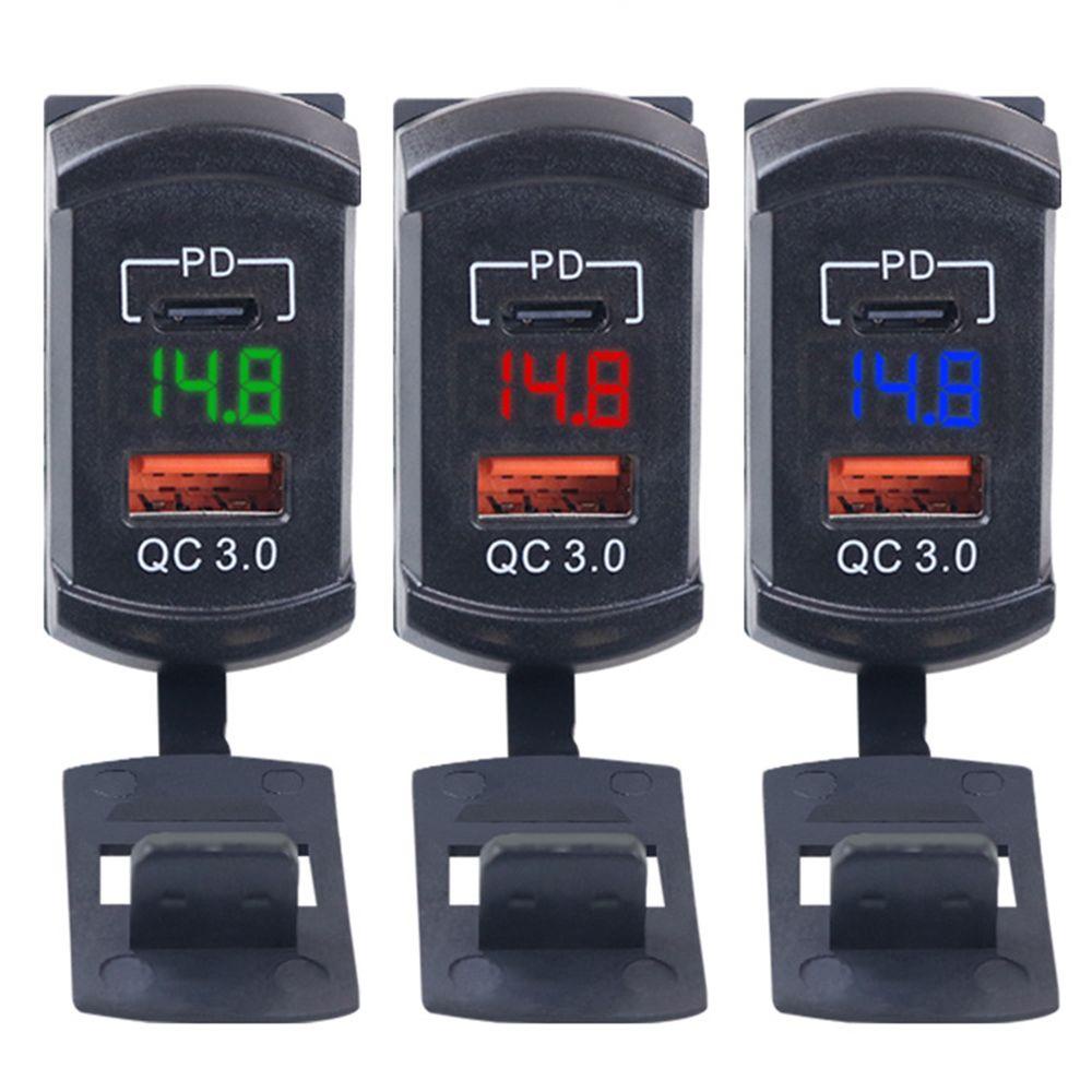 Củ Sạc PD QC3.0 Có Đèn LED Cho Xe Ô Tô