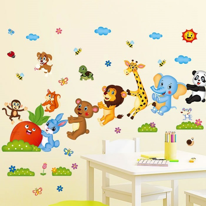 Decal dán tường cho bé học TUNG DECOR XL8221 Nhổ Cà rốt 1