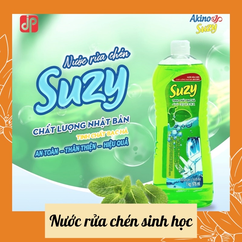 Nước rửa chén bát SUZY tinh chất bạc hà 240ml