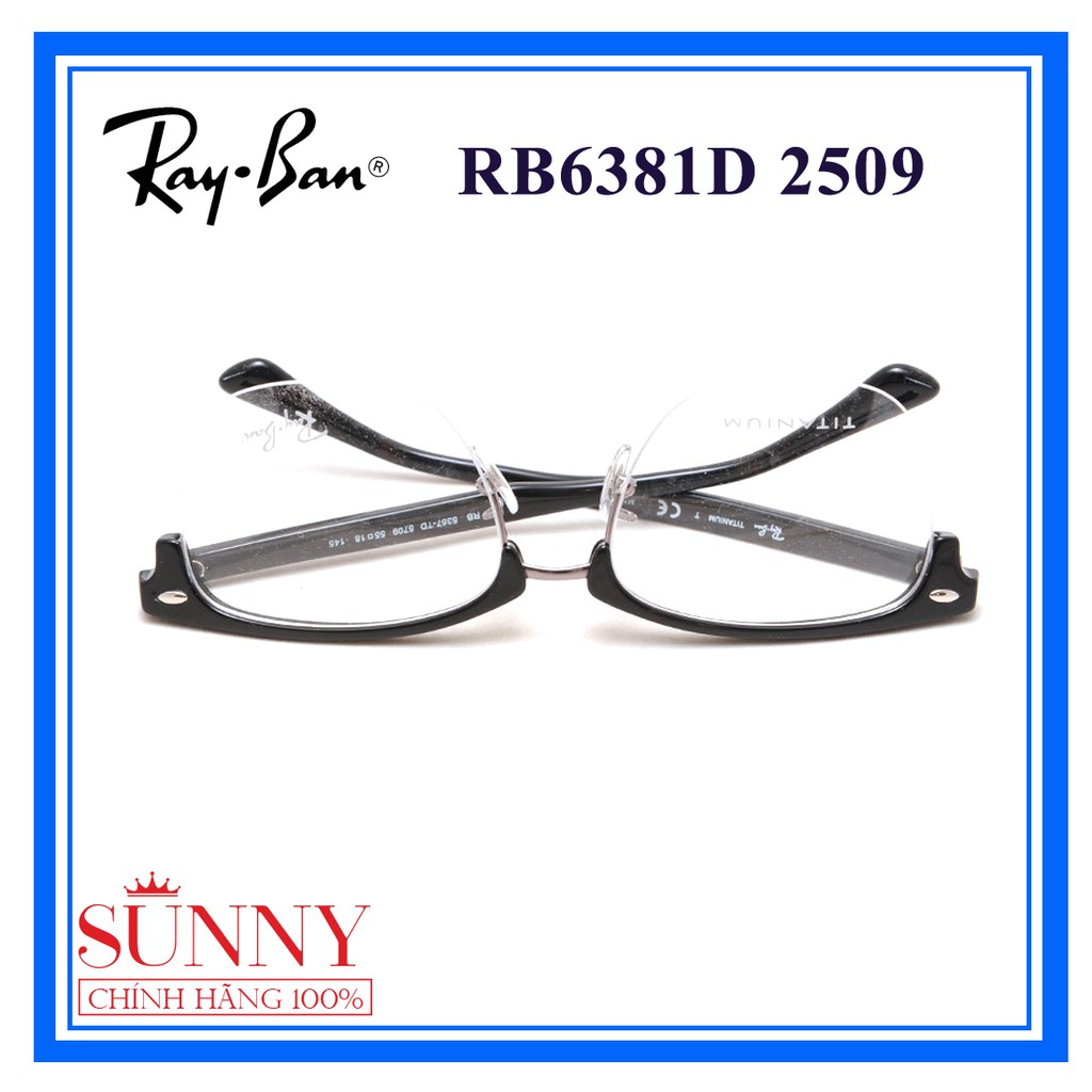 Kính mát Rayban 0 độ - sp chính hãng kèm tem chống hàng giả của bộ công an. Mã sp RB6381D 2509