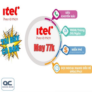 Sim 4G itelecom 90GB gọi vinaphone miễn phí