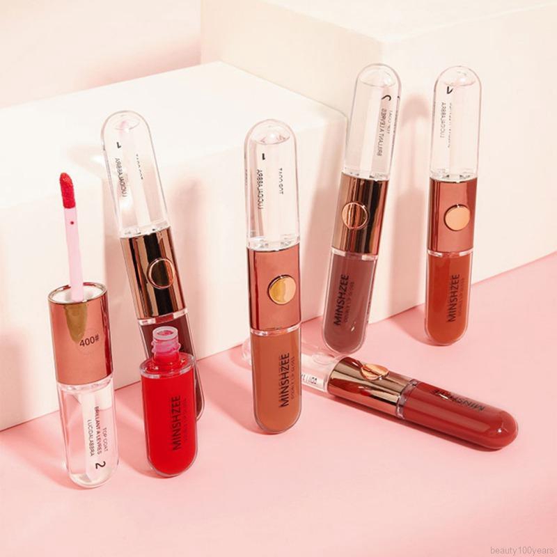 [Hàng mới về] Son kem Minshzee 2 đầu dưỡng ẩm chống dính cốc chống nước lâu trôi | BigBuy360 - bigbuy360.vn