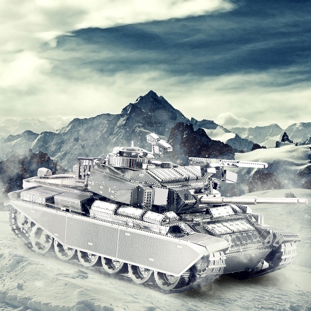 Set đồ chơi lắp ráp PIECECOOL mô hình xe tăng quân đội 3D bằng kim loại thời trang