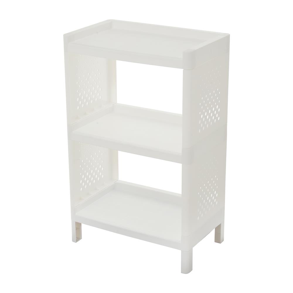 HomeBase STACKO Giá đựng đồ 3 ngăn bằng nhựa MONO 48X30X76cm màu trắng