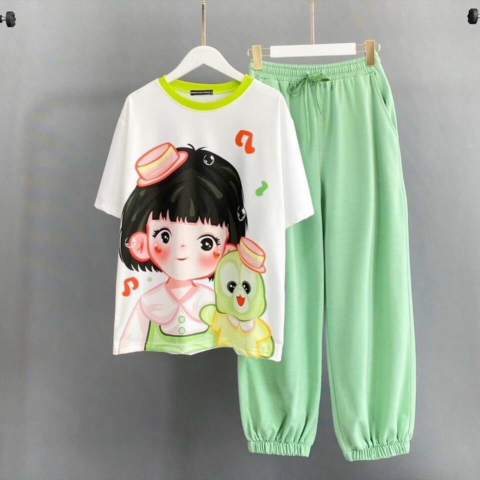 Set đồ bộ quần dài JOGGER BO GẤU NHIỀU MẪU BST 02 ❤️ Bộ hoạt hình form rộng Unisex Molly Fashion