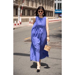 Pomelo Flower Sierra Dress - Đầm Sát Nách Tím, Bèo Chéo (Mẹ) D029