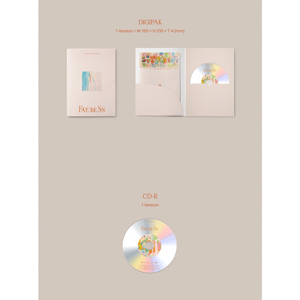 Album thứ 4 KPOP GOODS phiên bản nhãn CARAT Hybe SEVENTEEN FACE THE SUN