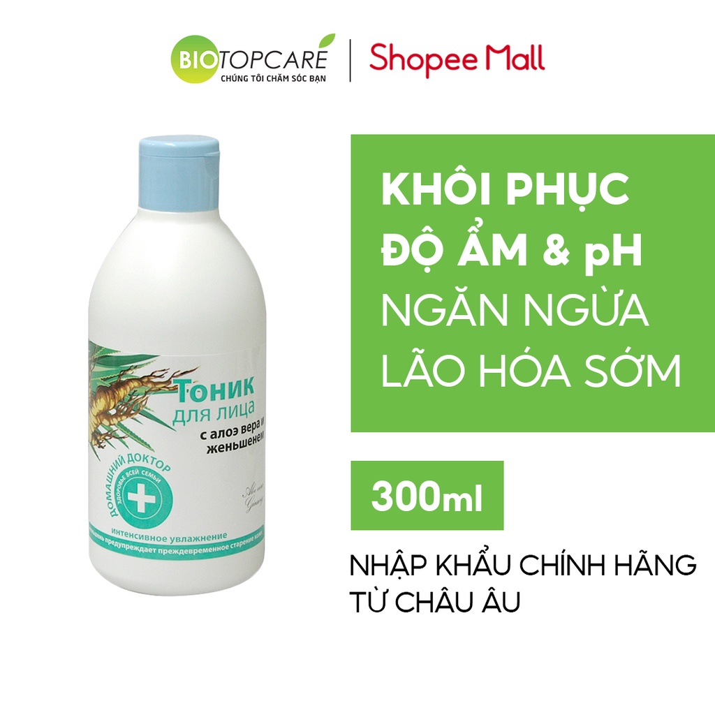 Nước cân bằng da Domashnij Doctor Lô hội và nhân sâm 300ml BioTopcare Official