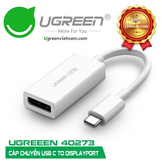  Cáp chuyển đổi USB Type C to Displayport (âm) Ugreen 40372 cao cấp