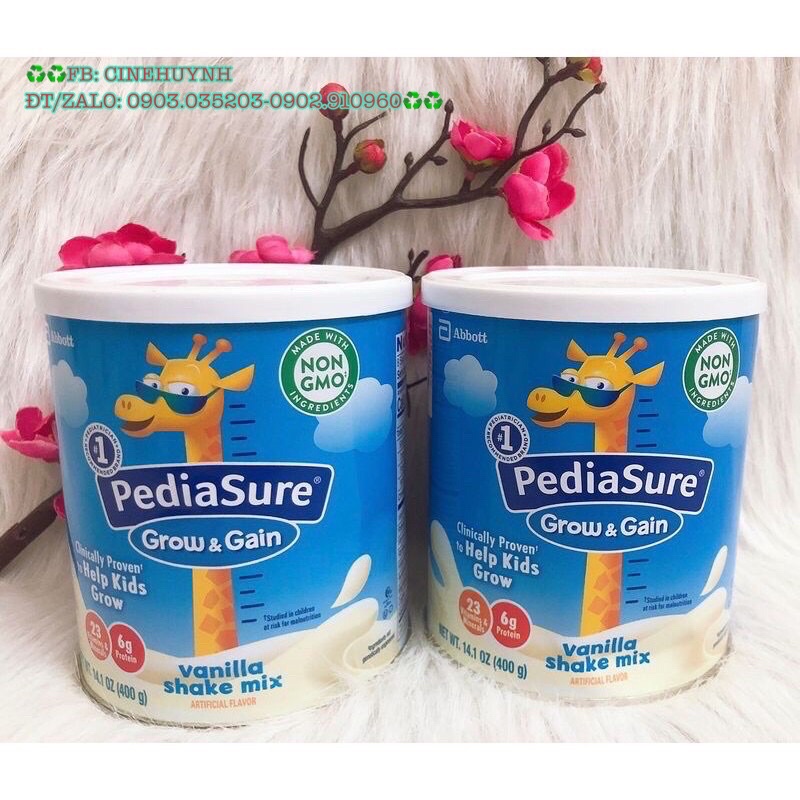 (AIR CARGO)SỮA BỘT PEDIASURE MỸ GROW&amp;GRAIN LON 400gr CHO BÉ DATE 2023