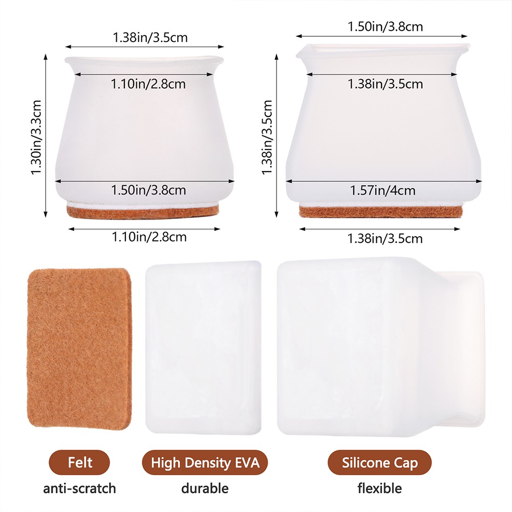 Bộ 4 Miếng Bọc Chân Bàn Ghế Chống Trượt Chống Mòn Chống Mòn Tiện Dụng Bảo Vệ Chân Bàn