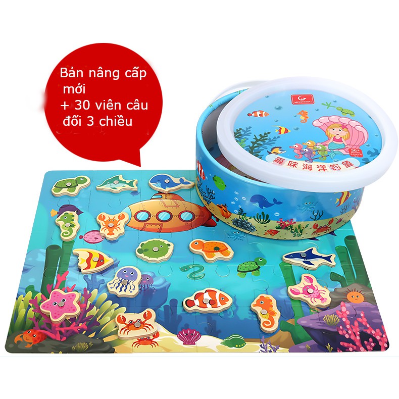 [Mã LIFETOYS1 giảm 30K đơn 99K] Đồ chơi câu cá bằng gỗ cho bé, giáo dục sớm , phù hợp trẻ em 1 - 3 tuổi