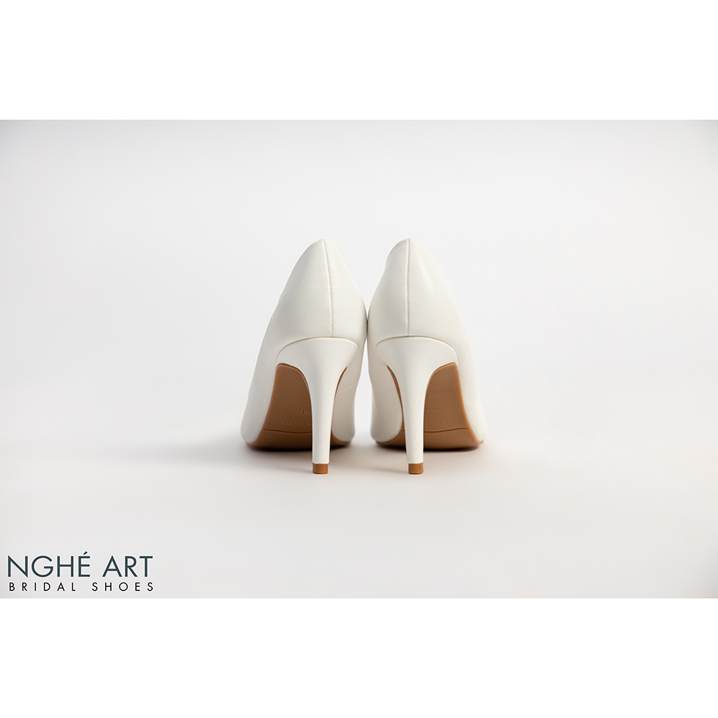 Giày cưới Nghé Art basic bít mũi gót nhọn 189 trắng