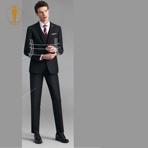 Bộ Đồ Veston Nam TRAZ Màu Đen 1, 6 Nút Phom Ôm Hàn Quốc Slim Fit Luxury(có bụng hoặc cao tăng 1 đến 2 size)