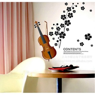 Decal dán tường decal trang trí đàn violon 2 BINBIN PK246 (Có keo sẵn)