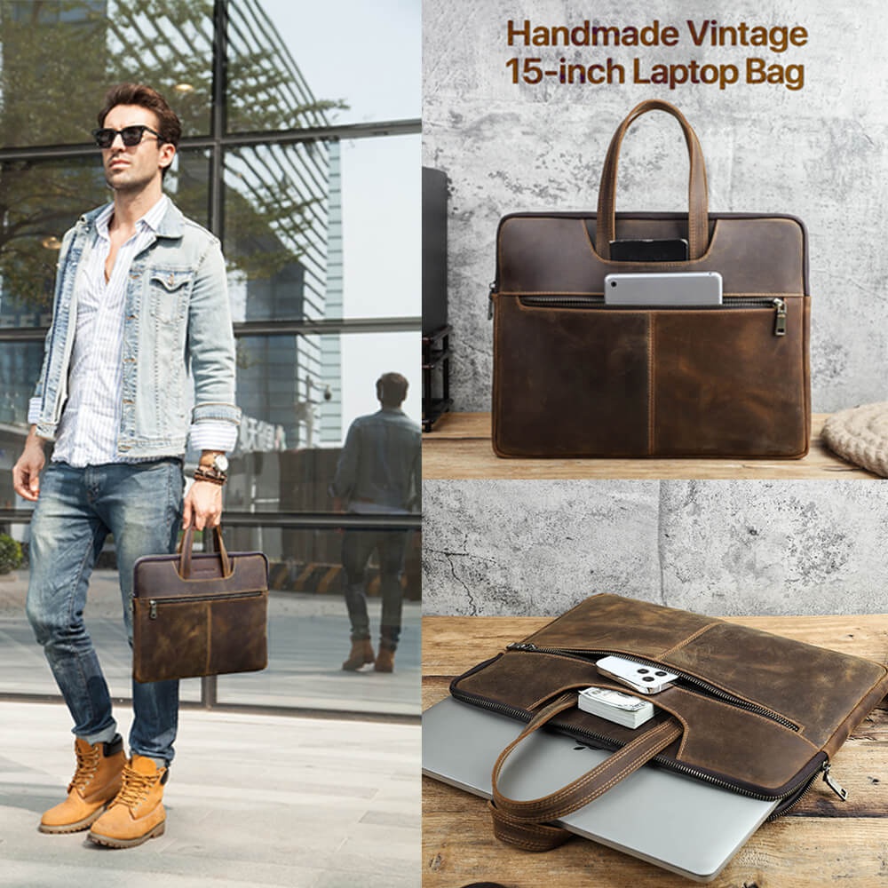 Túi Xách Da Đựng Laptop MacBook Air 13 Pro 14 15 inch MacBook 15.6 inch Chống Sốc