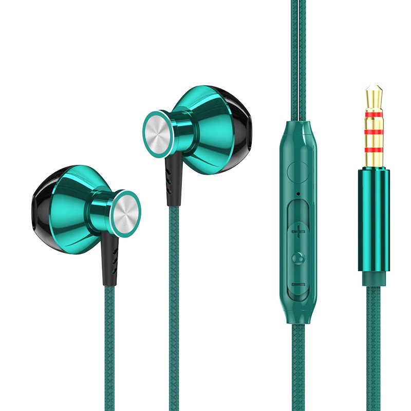 Tai Nghe Nhét Tai Bằng Kim Loại Có Dây Kèm Micro Jack 3.5mm Thích Hợp Làm Quà Tặng Cho Lớp Học Trực Tuyến