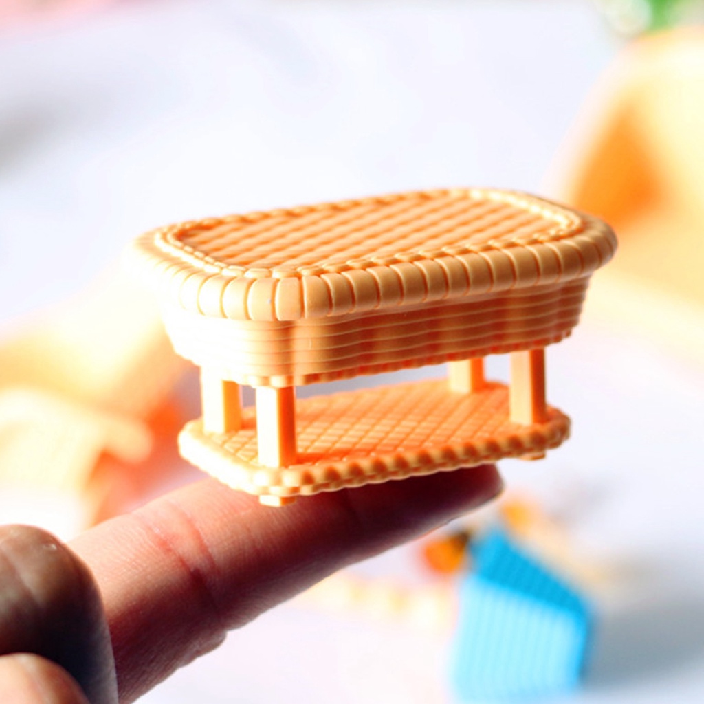 Mô Hình Bộ Bàn Ghế Mây Mini Dùng Để Trang Trí Phòng Khách