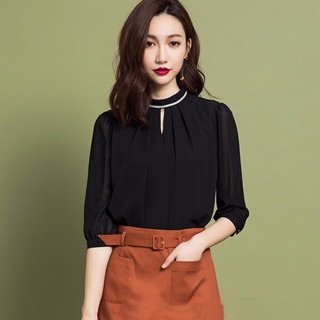 ÁO TAY LỬNG XẾP LY CỔ ĐÍNH ĐÁ