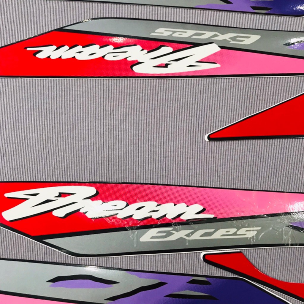 Nguyên bộ tem rời dán xe máy Honda Dream lùn đời 95 màu nho