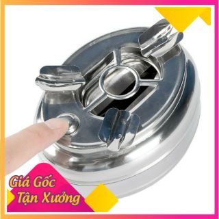 Hộp gạt tàn thuốc lá có nút đóng mở inox xịn
