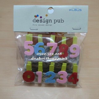 Bộ kẹp gỗ chữ số từ 0 - 9