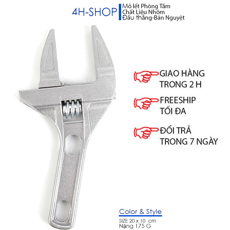 Mỏ lết phòng tắm, kim loại nhôm kích thước 10 x 20 cm, mở đến 68mm  món đồ thiết yếu trong mọi gia đình.