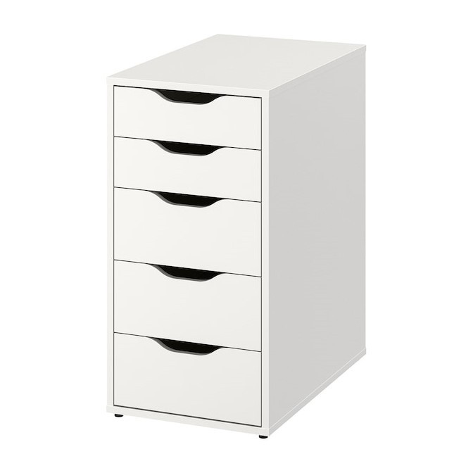 Tủ đựng đồ gỗ MDF có 5 ngăn kéo màu đen và màu trắng,tủ đa năng