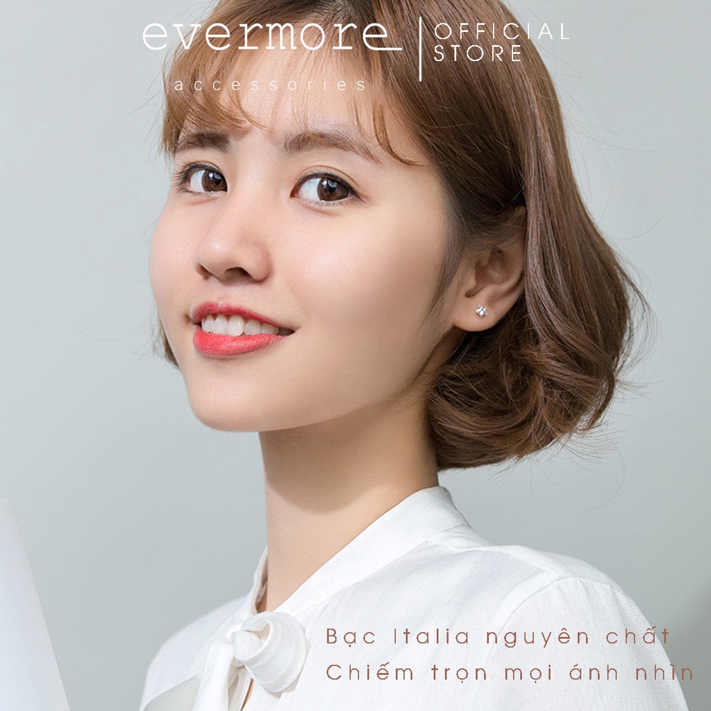 Bông tai bạc EVERMORE, khuyên tai sao băng bạc Ý 925 nguyên chất, phong cách minimalism, thanh lịch - H009