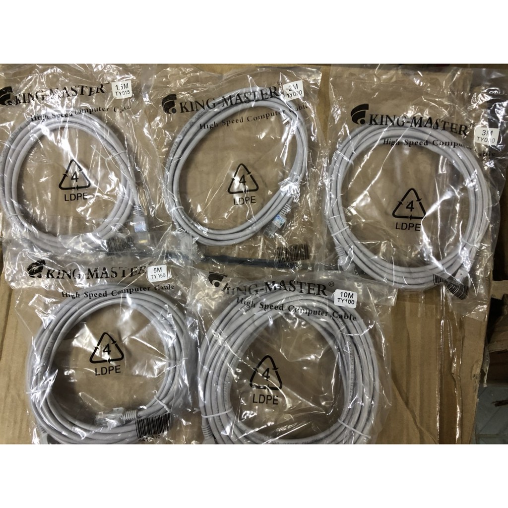 Dây Cáp Mạng Bấm Sẵn 2 Đầu KINGMASTER dài 1.5M - 2M- 3M - 5M - 10M UTP CAT 5E
