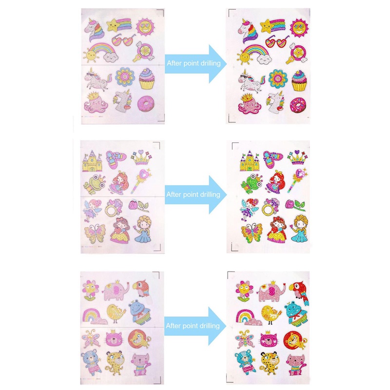 Bộ Tranh Đính Đá Tự Làm Họa Tiết Lấp Lánh Cho Bé