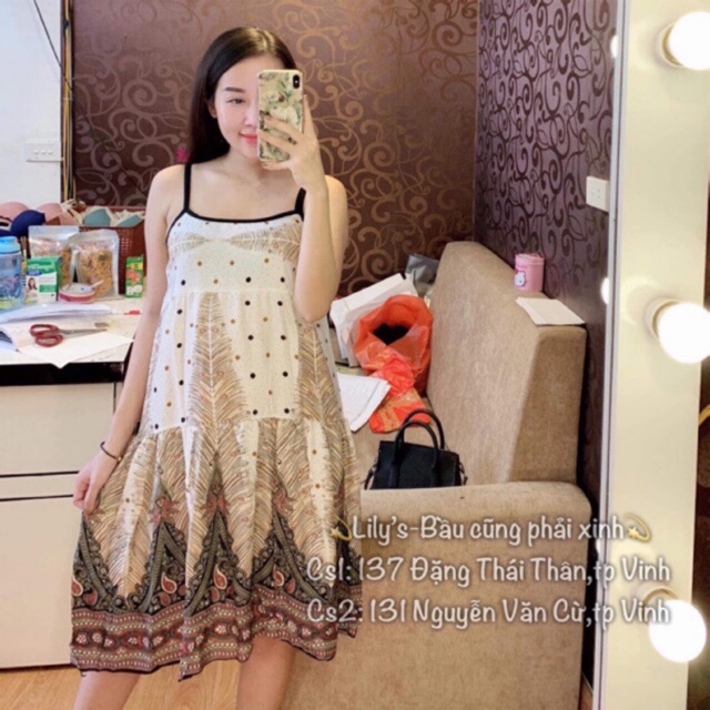 Váy 2 dây lanh lụa 70k