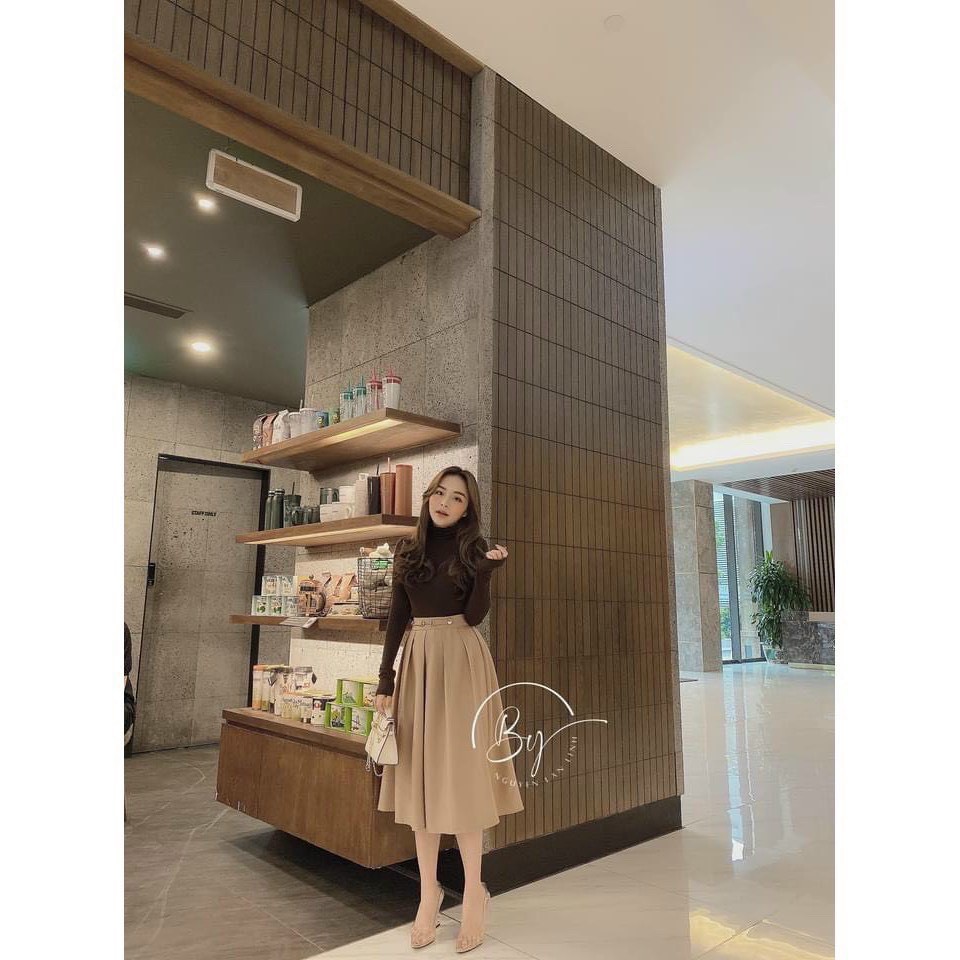 Áo phông tay dài cổ lọ thun zip nữ, dáng ôm body trơn giữ nhiệt màu bánh bèo tiểu thư ulzzang HOT | BigBuy360 - bigbuy360.vn