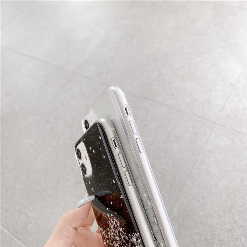 Ốp điện thoại silicon ngôi sao lấp lánh cho Samsung Galaxy S10 S9 S8 Plus Note 10 Plus 9 8