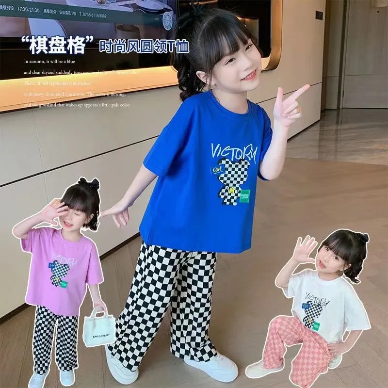 Áo Thun Tay Ngắn In Hình Gấu Phong Cách Hàn Quốc Thời Trang Xuân Hè Hàng Mới Cho Trẻ Em