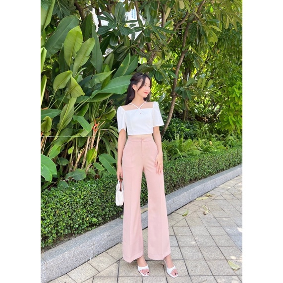 Quần ống loe lưng cao nữ công sở LUCETFASHION Devons Pants
