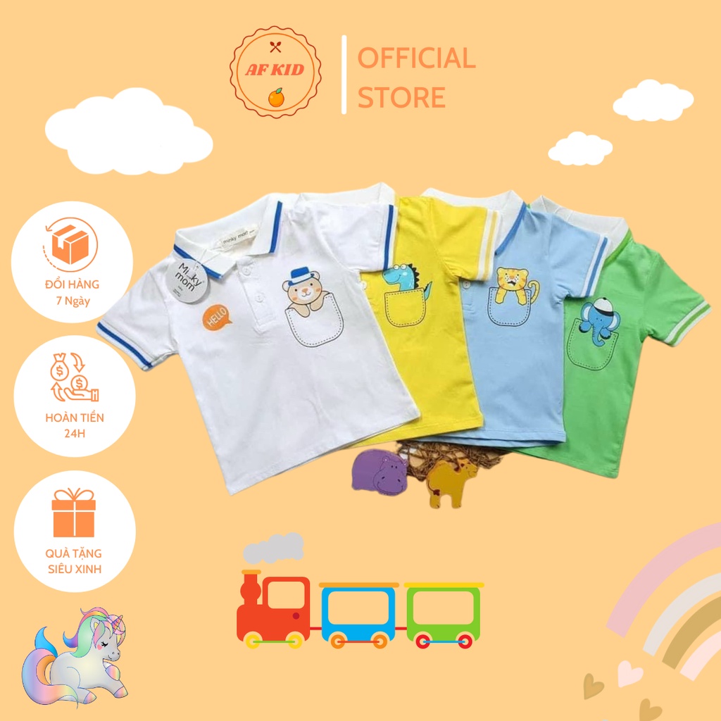 Áo Polo AF KID cotton cổ bẻ cho bé trai bé gái