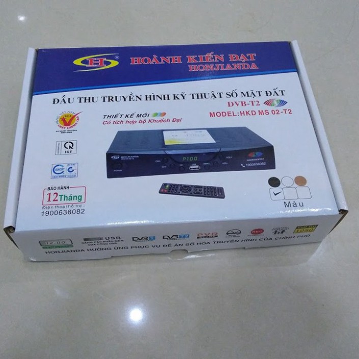 [FREESHIP 70K] Đầu thu kỹ thuật số DVB T2 Honjianda MS01 MS02 tặng an ten 113 và 15m cáp HVIRITA