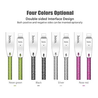 ✔chính hãng✔cáp sạc nhanh lightning tự ngắt cho iphone 7/8plus/x/xsmax/ipad dây dù chống đứt,hoco u11 có đèn led/cốc c81