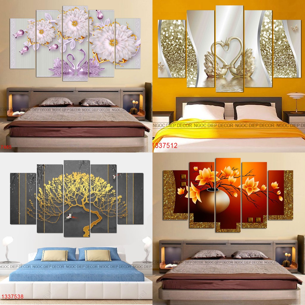 [SALE] bộ 5 tranh treo tường, tranh phòng khách, tranh 3D tuyệt đẹp loại 1 giá rẻ 30x60|80|90 [HOT]