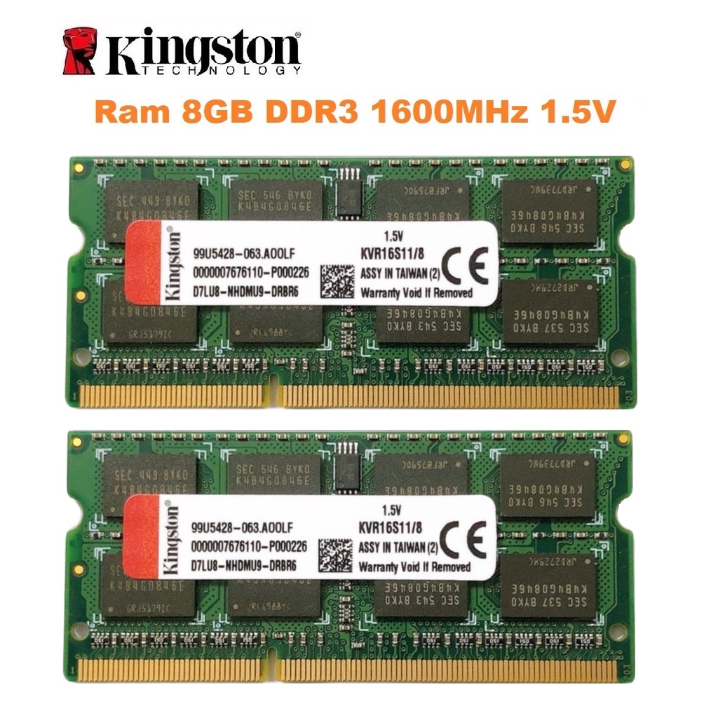 Ram Laptop Kingston DDR3 8GB 1600MHz PC3-12800 1.5V - Mới Bảo hành 36 tháng