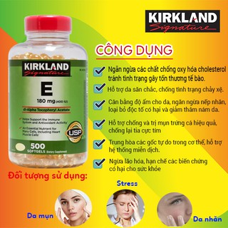 Vitamin E 400ui Kirkland 500v - Mỹ