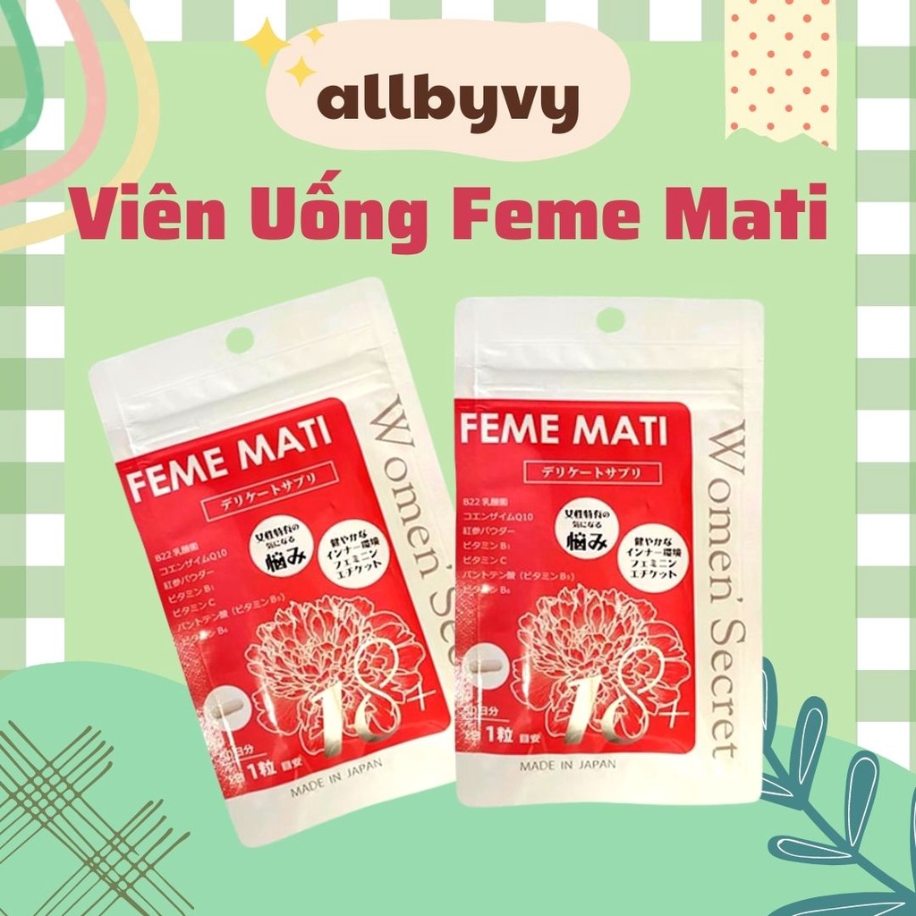 allbyvy | Viên uống Feme Mati bổ sung lợi khuẩn (Nhật Bản)