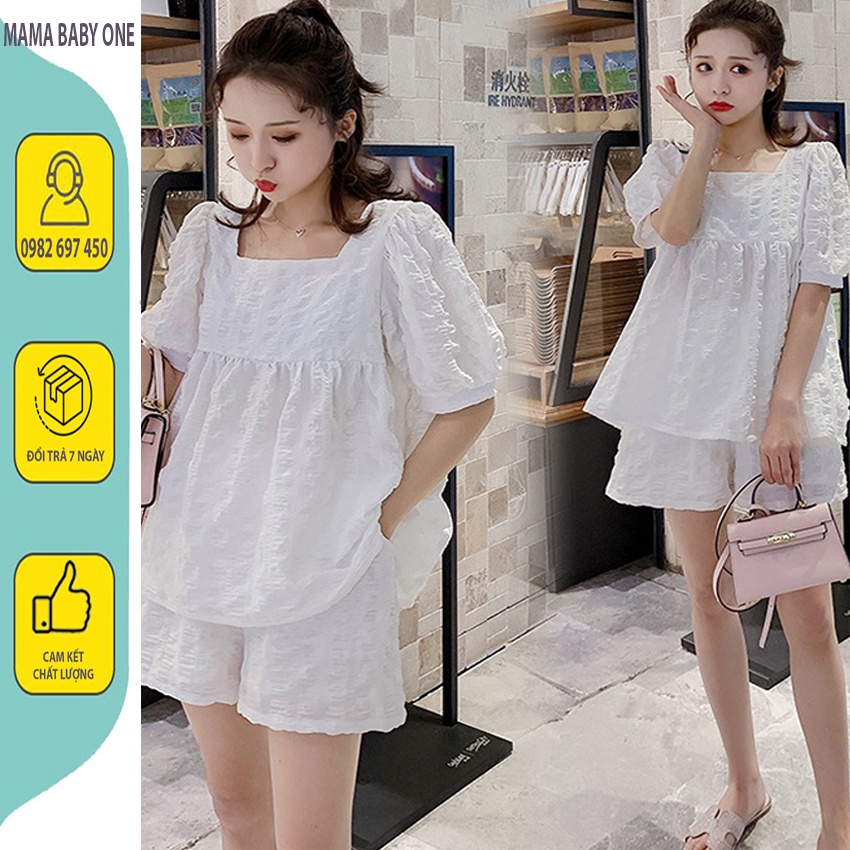 BỘ BẦU CỘC HÀNG ĐẸP CHẤT MÁT- BỘ ĐỒ BẦU MÙA HÈ CHO MẸ MẸ ĐI CHƠI ĐI DU LỊCH CÓ CHUN CHỈNH QUẦN FREE SZ TỪ 45-65KG. BC-06